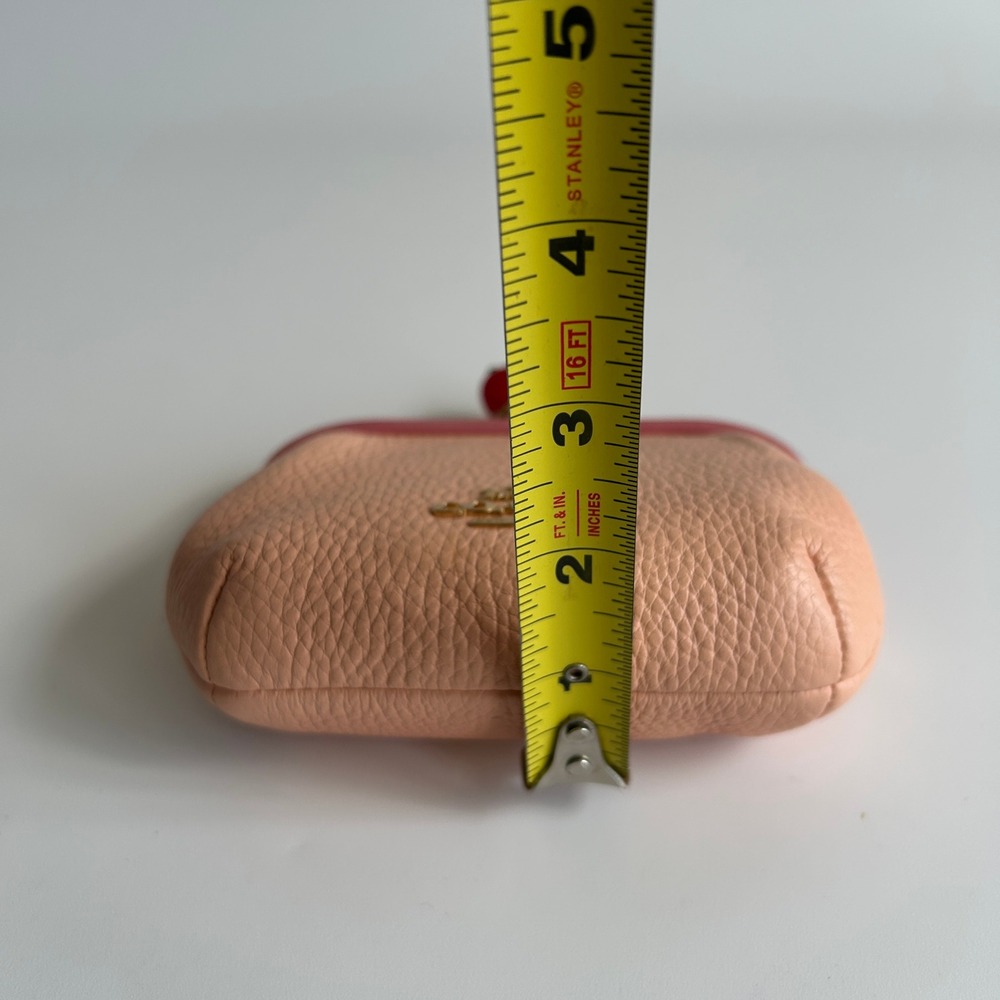 Coach Nora Kisslock Card Case Pink Pebbled Leather Coin Purse C8334 - Picture 7 of 9
